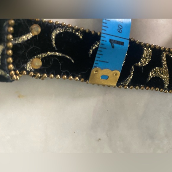 Vintage Elite Fresno California Velvet Belt Size Medium with Brass Buckle - Picture 7 of 14